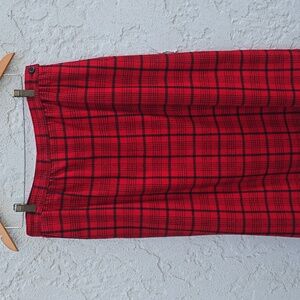 Pendleton Wool Red & Black Plaid Skirt